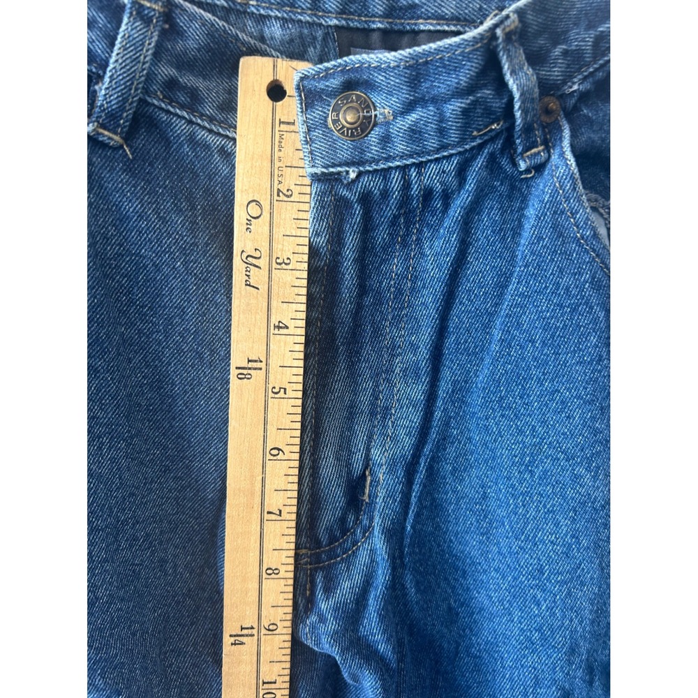 Vintage Mens Straight Leg Denim Jeans Medium Wash Blue Five Pocket Rugged 37x30 - Picture 9 of 12